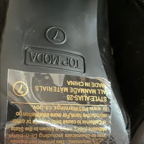 Black Faux Suede Fringe Ankle Boots - Picture 6 of 6